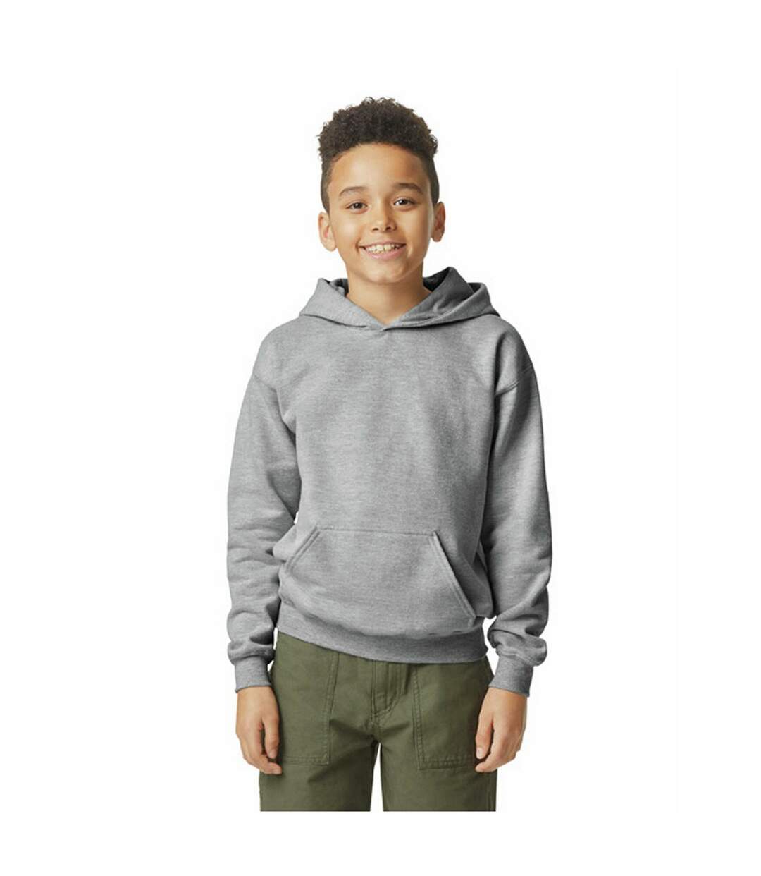 Sweat à capuche softstyle enfant gris Gildan-2