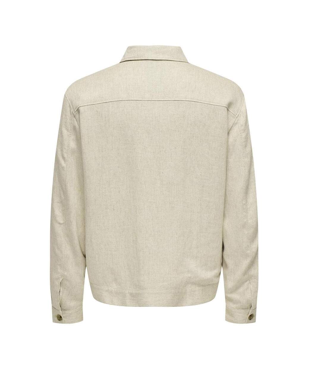 Veste légère écru homme only & sons structure-2