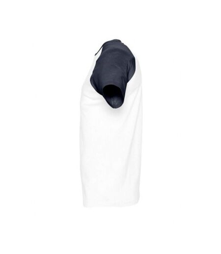 SOLS - T-shirt manches courtes FUNKY - Homme (Blanc/bleu marine) - UTPC300