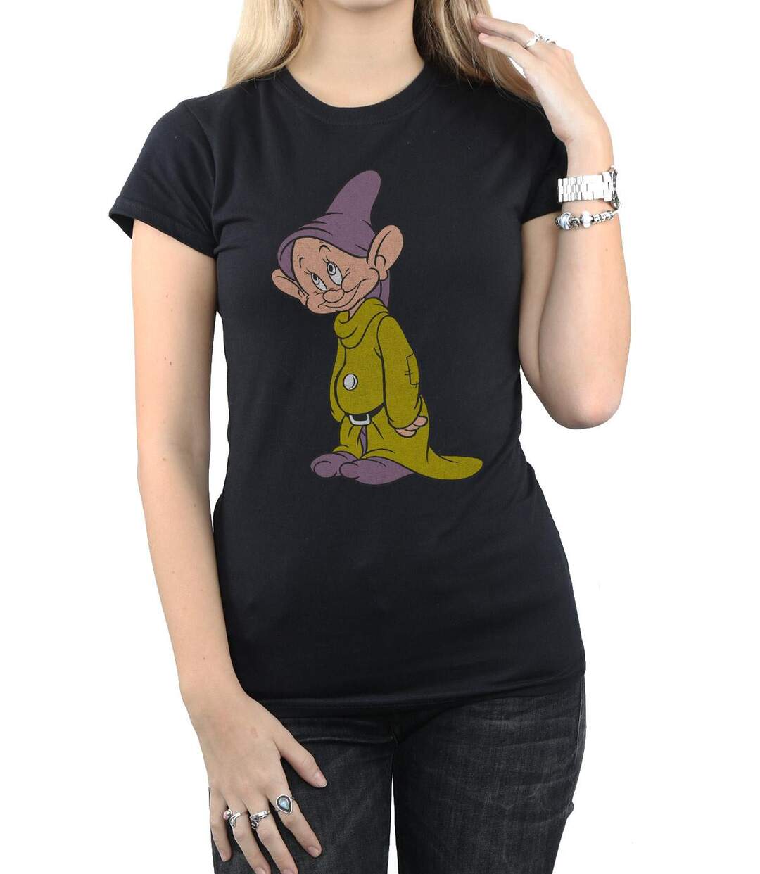 Disney T-shirt coton classique Dopey Femmes/Dames (Noir) - UTBI14894-3
