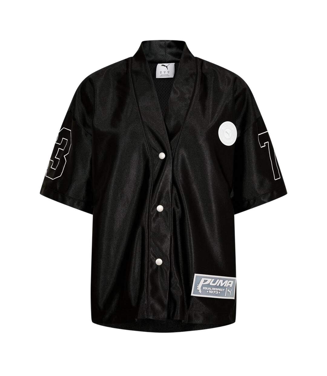 Womens/ladies Printed Relaxed Fit Overshirt  Black Puma-2