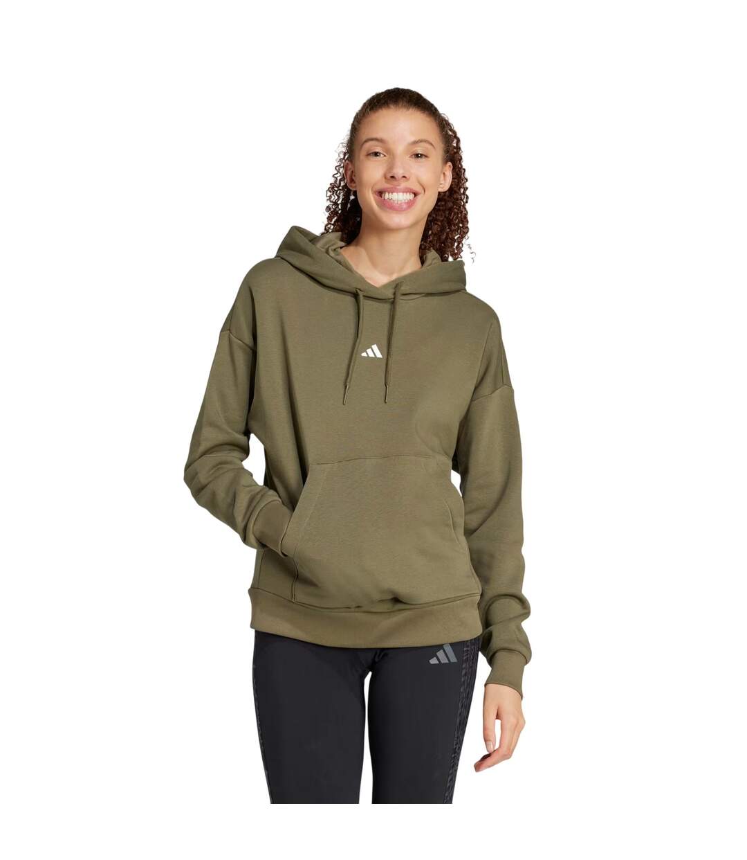 Sweat À Capuche Avec Cordons Femme Kaki Adidas-4