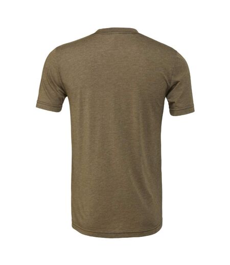 Canvas Mens Triblend Crew Neck Plain Short Sleeve T-Shirt (Olive Triblend)