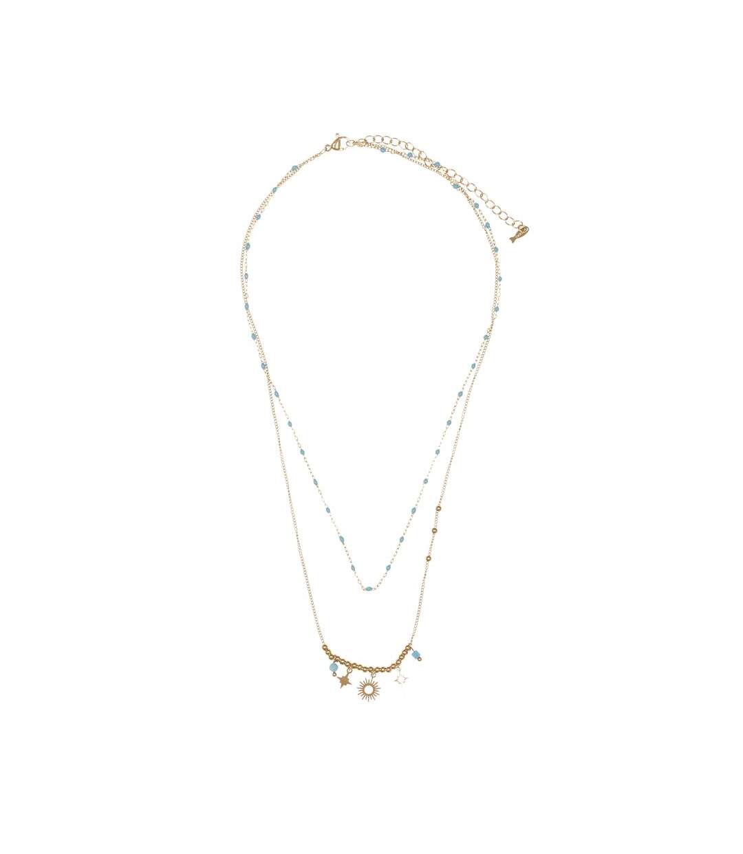 Collier doré/turquoise femme clio blue co0011-1