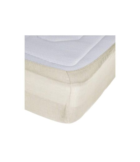 Drap Housse en Lin Adorable 160x200cm Beige Lin