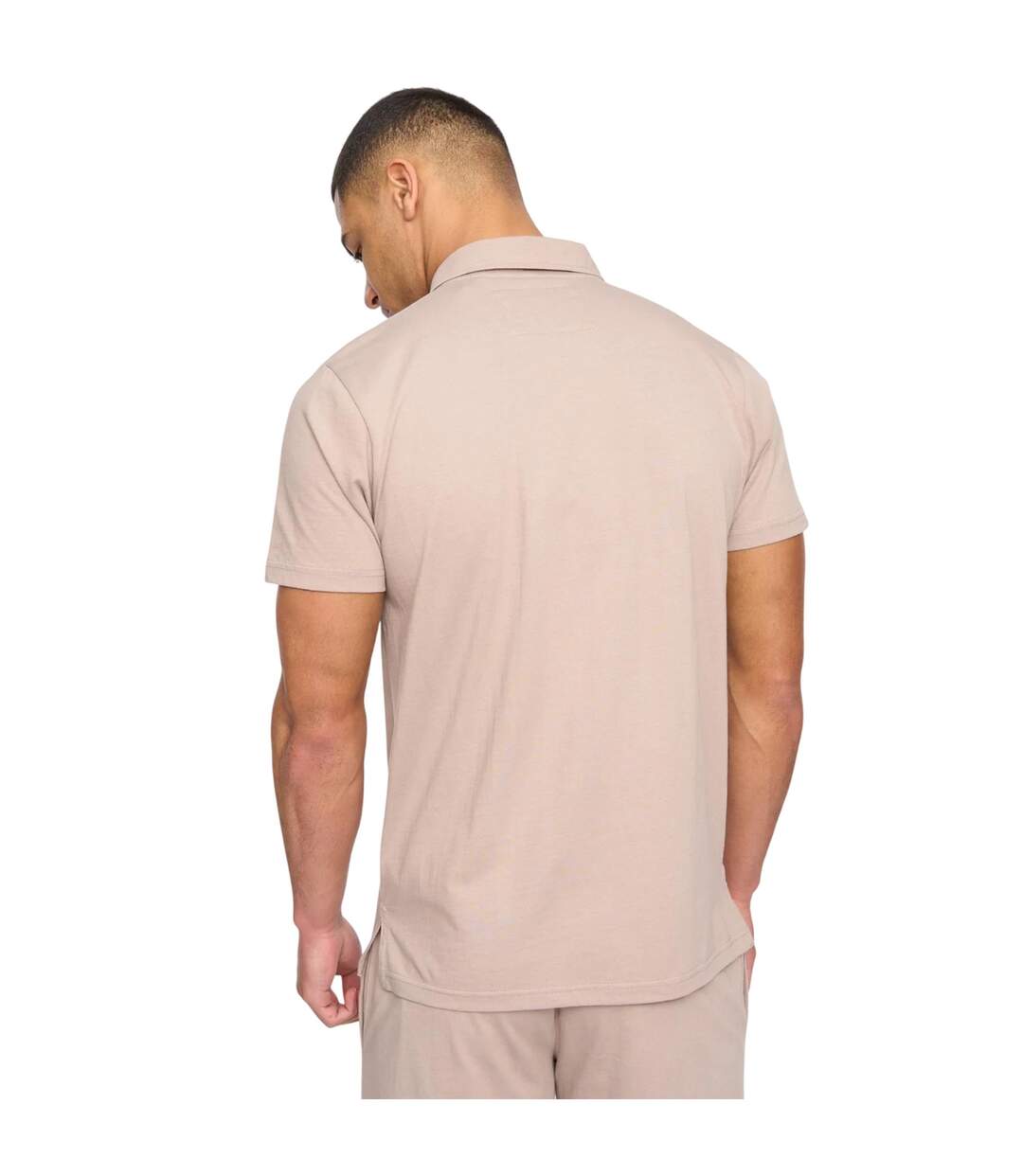 Mens henychill polo and shorts set taupe Henleys-2