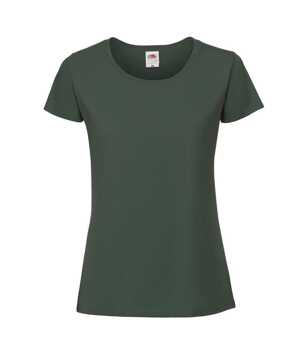 T-shirt Iconic Femme Vert Bouteille Fruit Of The Loom-1