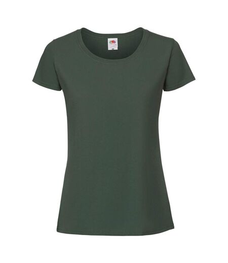 T-shirt Iconic Femme Vert Bouteille Fruit Of The Loom