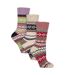 3 Pairs Ladies Wool Blend Hiking Socks Cushioned Thermal Fairisle Boot Socks-1