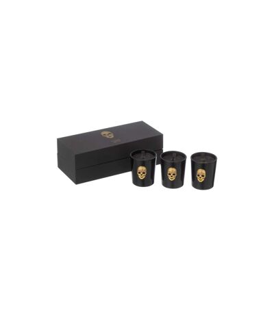 Lot de 3 Bougies Parfumées Crane Nuit 21cm Mysterious Palace