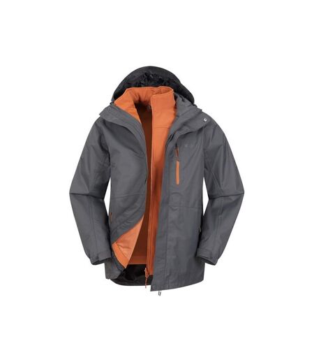 Mens Bracken Extreme 3 In 1 Waterproof Jacket Dark Grey Mountain Warehouse