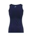 Womens/ladies Jersey Scoop Neck Slim Tank Top Blue Head-2