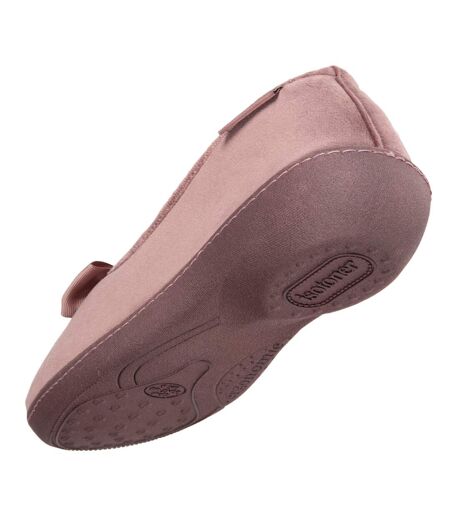 Isotoner Chaussons Ballerines femme semelle confortable, talon de 3,8 cm