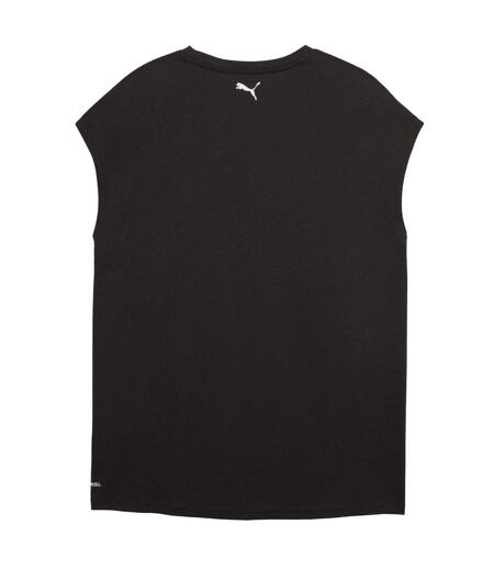 Mens Graphic Print Relaxed Fit Vest Top  Black Puma