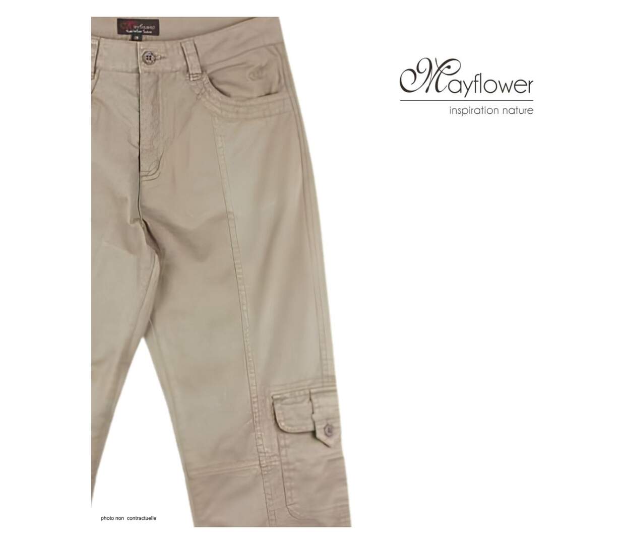 Pantacourt détente MAYFLOWER MELINDA2 beige 100% coton : confort multipoches-4