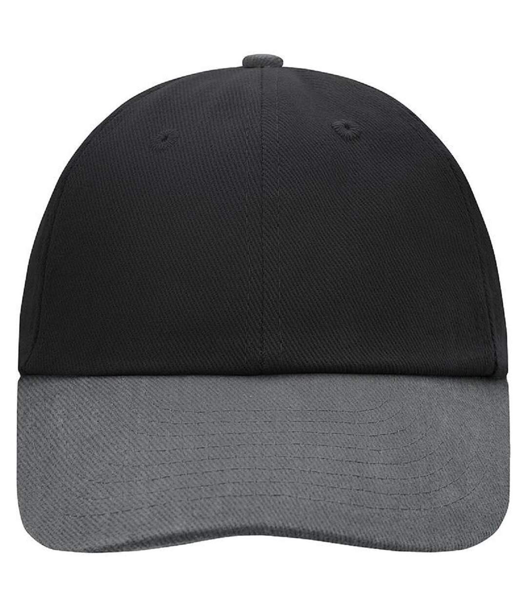 Casquette à visière coton - MB6111 - noir et gris charcoal