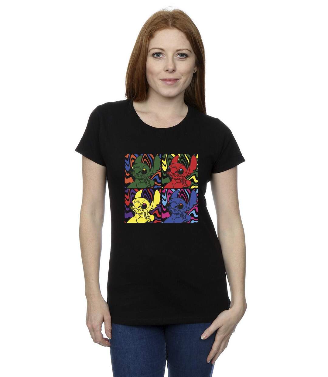 Disney T-Shirt coton Pop Art Lilo & Stitch Femme/Femme (Noir) - UTBI25878-2