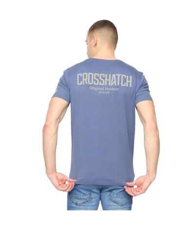 Mens Hoogan T-shirt Blue Crosshatch