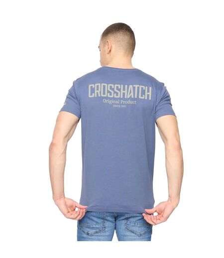 Mens Hoogan T-shirt Blue Crosshatch