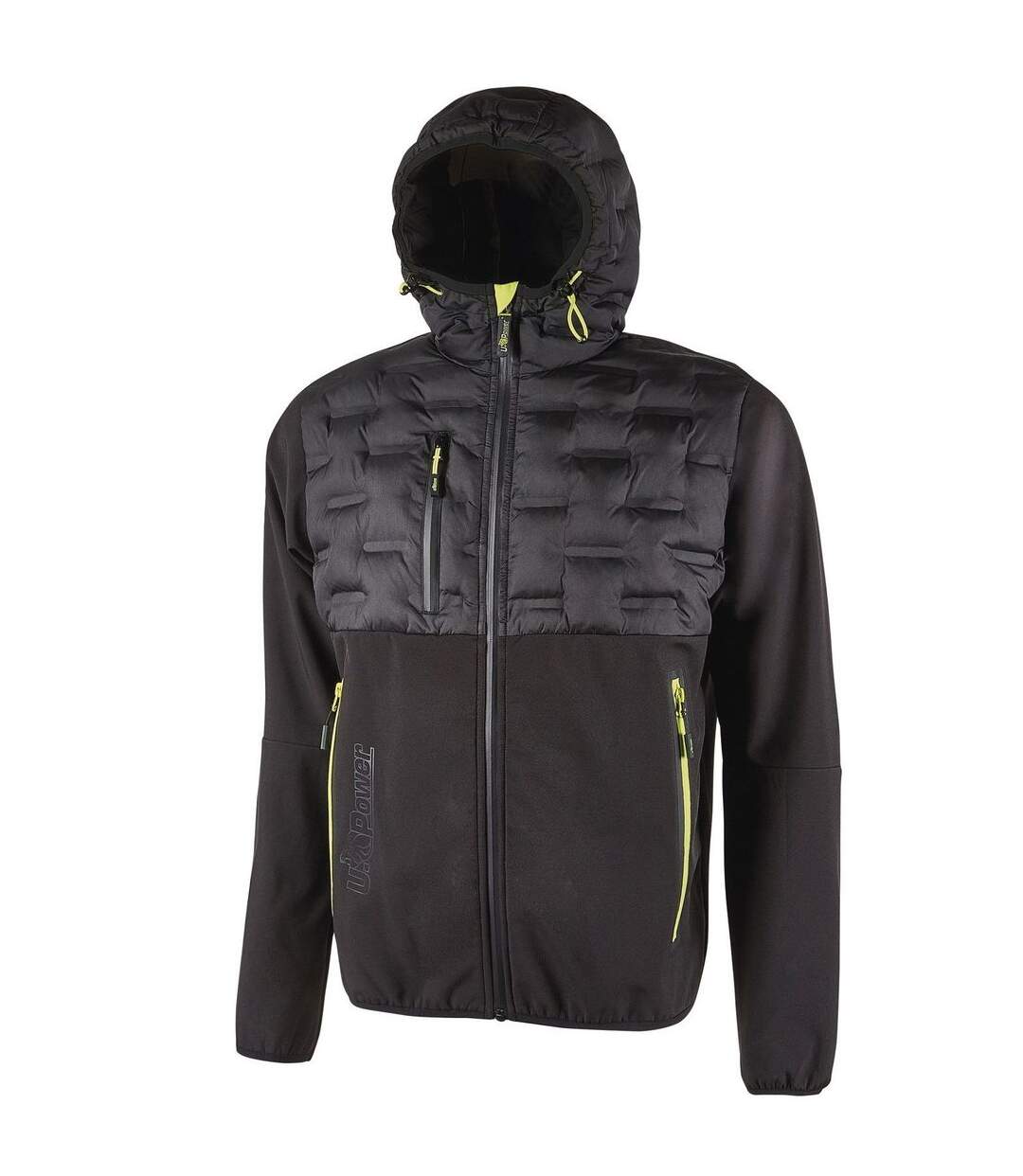 Veste hybride de travail - Homme - UPFU213 - noir et jaune-1