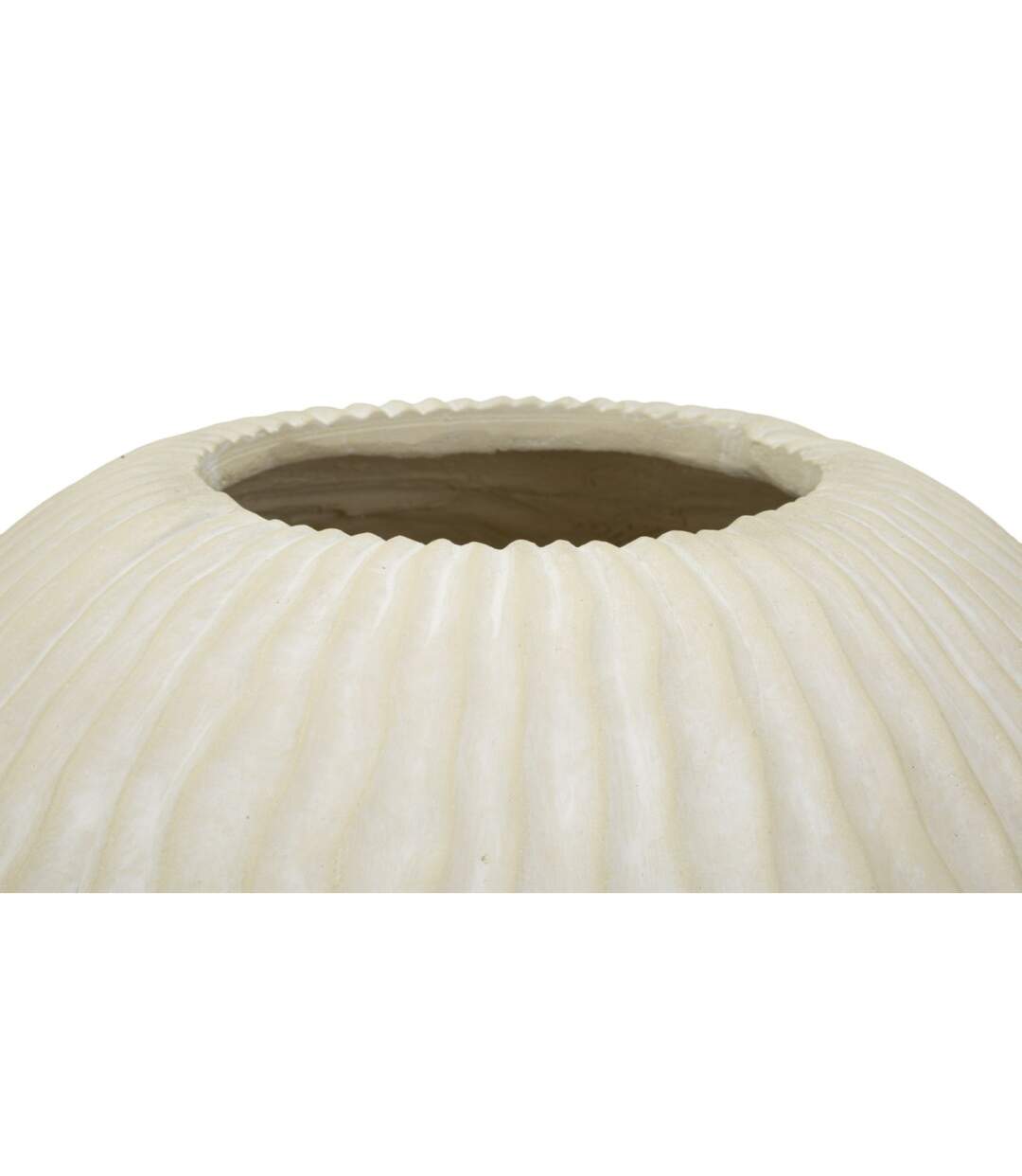 Vase Design Rainuré Icicle 38cm Crème-3