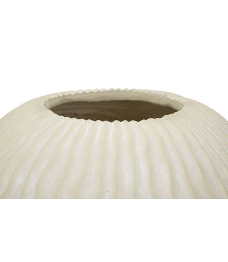 Vase Design Rainuré Icicle 38cm Crème