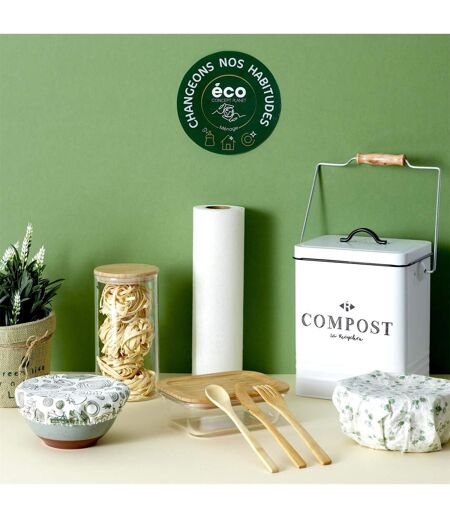 Lunch Box Verre & Bambou Repas 32cl Transparent