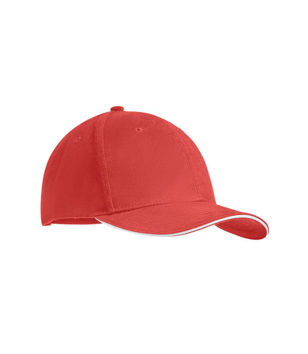 Tekapo Heavy Brushed Cotton Baseball Cap White Red MidOcean-1