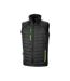 Mens black compass padded soft shell gilet black/lime green Result-1