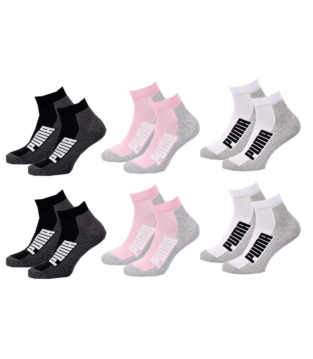 Chaussettes PUMA QUARTER Pack de 6 Paires CUSHIONED QUARTER Woman-1