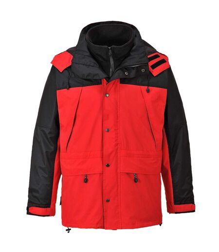 Portwest Mens Orkney 3 in 1 Breathable Jacket (Red/Black) - UTPW1136