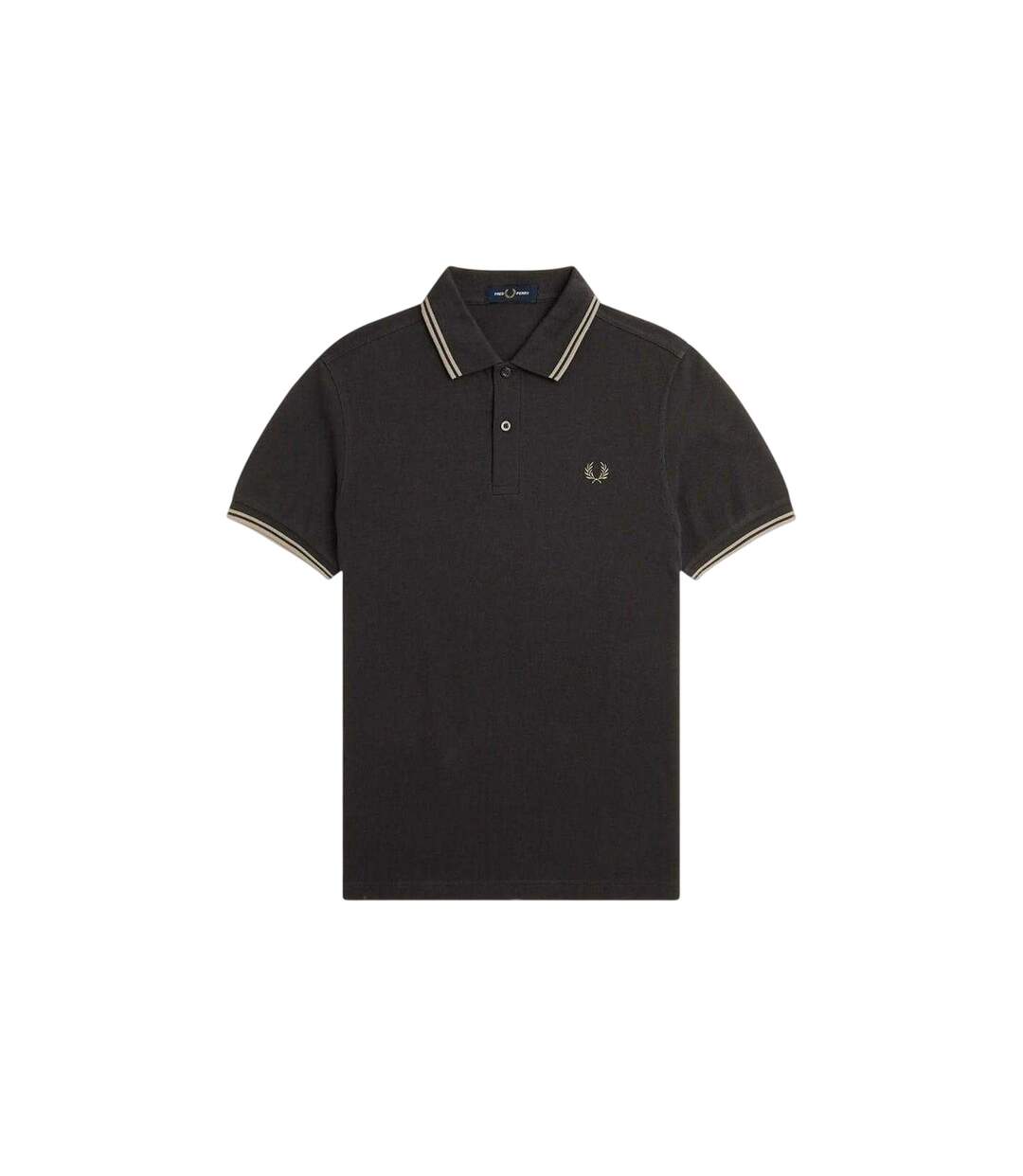 Polo Motif/style Double Pointe Homme Gris Fred Perry-2
