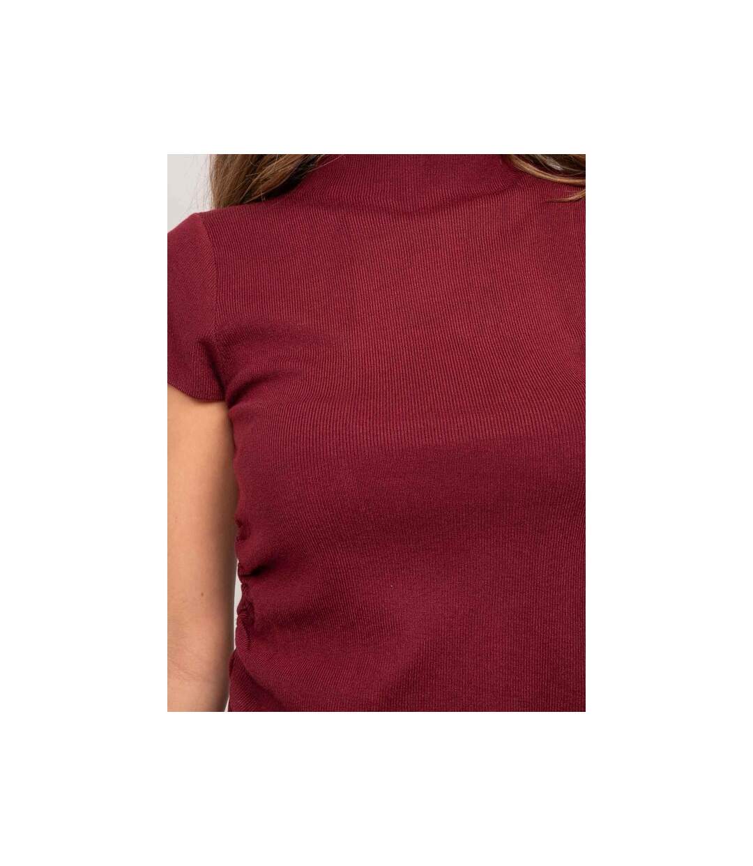 Pull manches courtes en maille côtelée FIONALA - Dona X Lisa-3