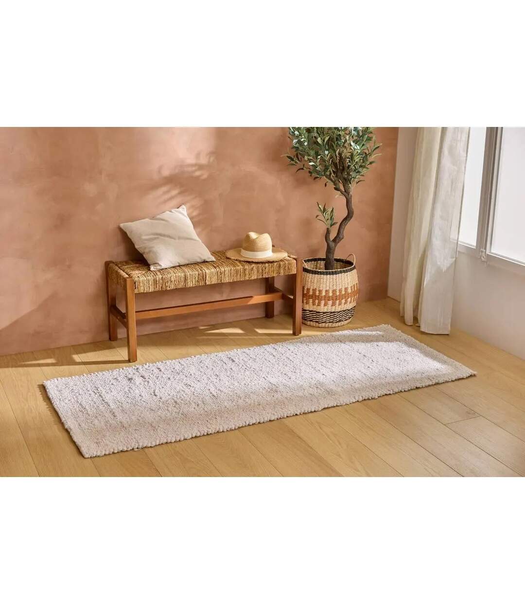 Tapis Effet Laine Volna 80x200cm Ivoire-4