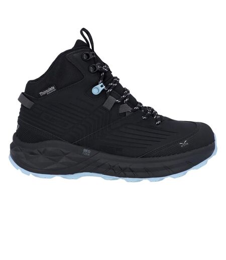 Womens/ladies Fuse Trek Mid Boots Black Blue Fog Hi-Tec