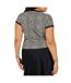 Womens/ladies Leopard Print Cropped Plus T-shirt Leopard Black Brave Soul-3