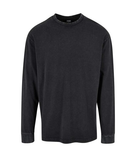 Haut Manches Longues Motif/style Délavé À L'acide Homme Noir Urban Classics