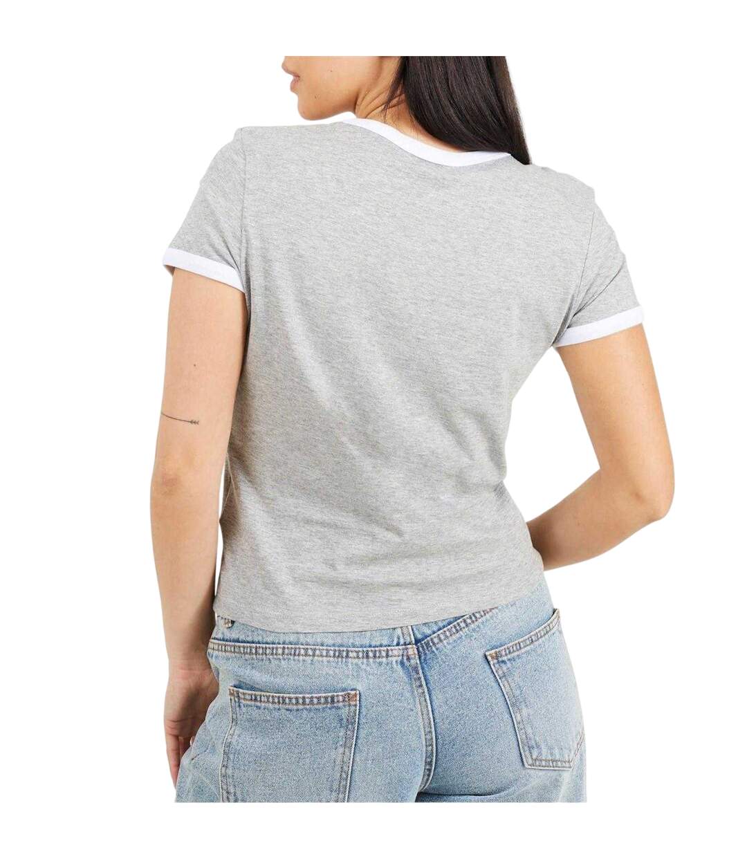 T-shirt Motif/style Détail Contrasté Adulte Gris Blanc Brave Soul-3