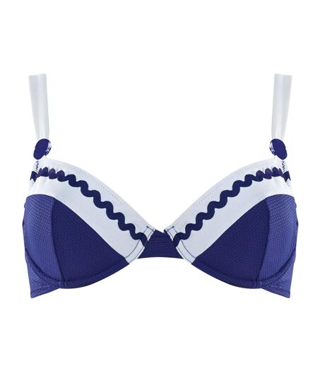 NE PAS ACTIVER Haut de maillot à armatures marine/ivoire Croisière