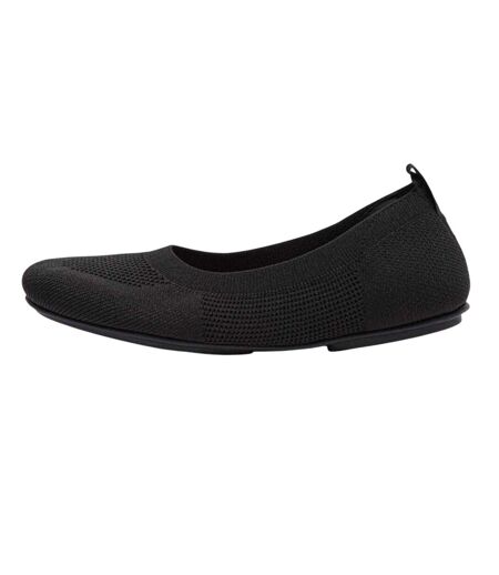 Womens/ladies Allegro Ballet Flats Black Fit Flop