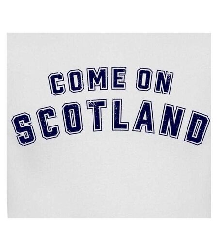 Mens Come On Scotland T-shirt White AWD