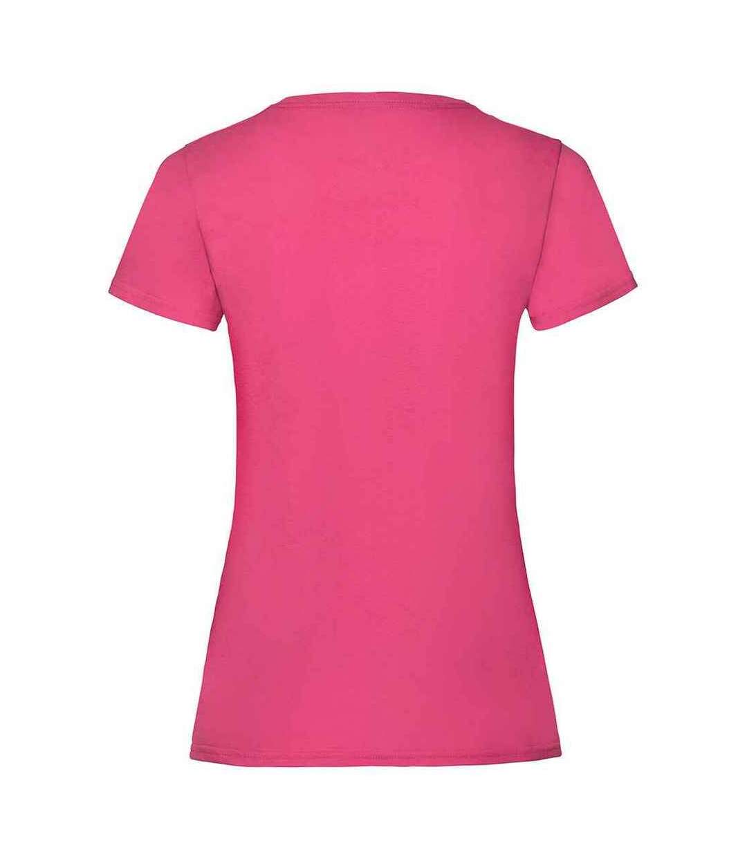 Womens/ladies valueweight heather lady fit t-shirt fuchsia Fruit of the Loom