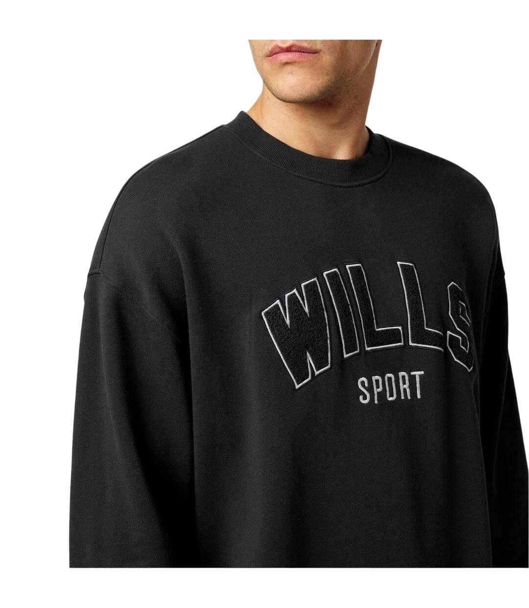 Mens Bouclé Sweatshirt Washed Black Jack Wills-4