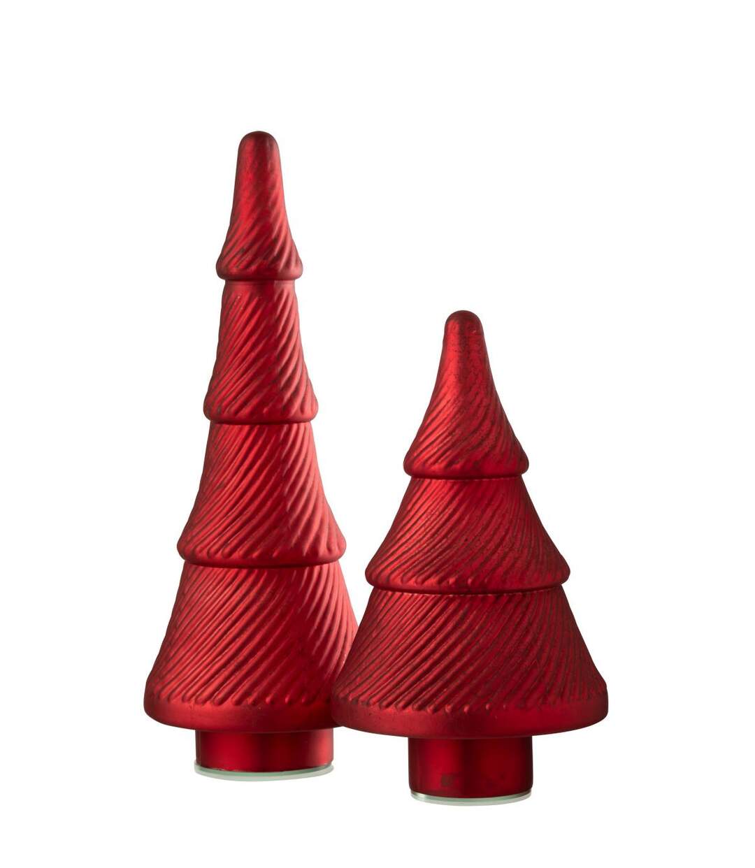 Sapin de Noël en Verre Côtelé 30cm Rouge-2