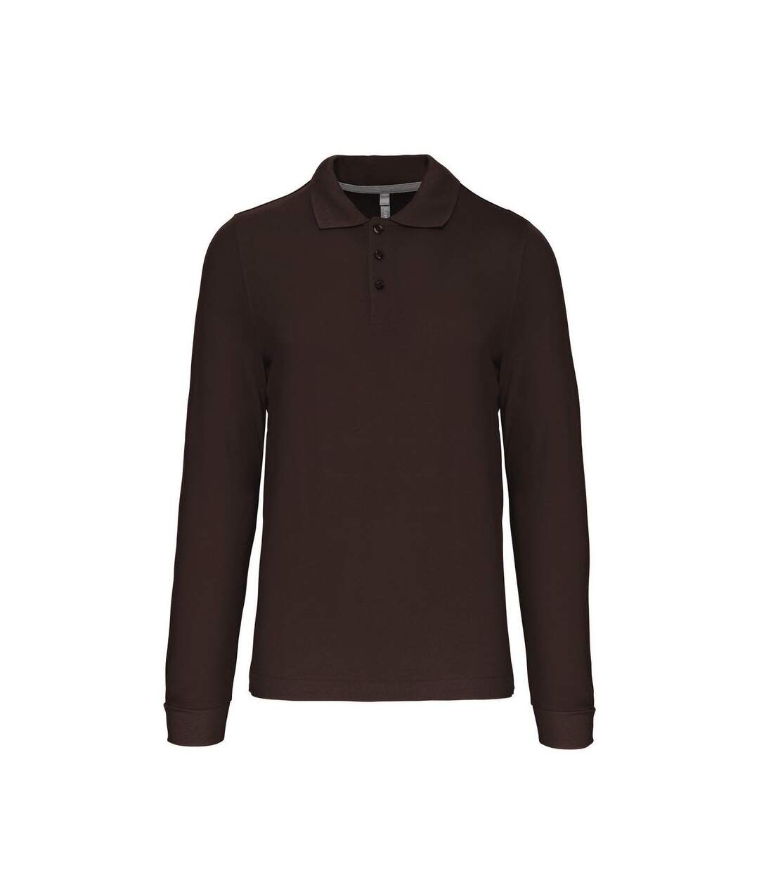 Polo manches longues - Homme - K243 - marron chocolat