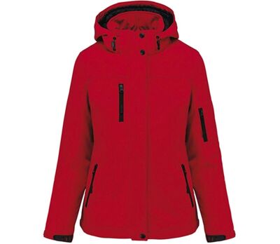 Parka softshell matelassée à capuche - K651 - Femme - rouge