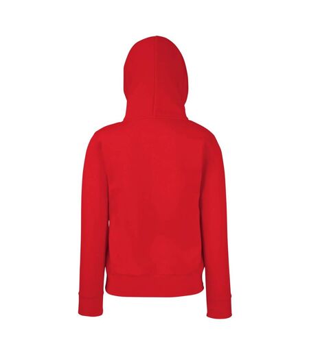 Fruit Of The Loom Ladies Lady Fit Hooded Sweatshirt / Hoodie (Red)