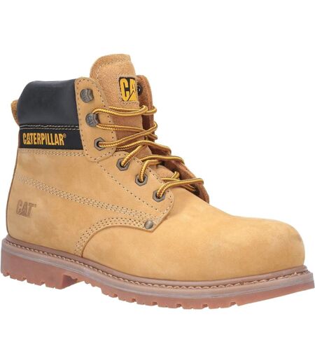 Mens Powerplant Gyw Leather Safety Boot Honey Caterpillar