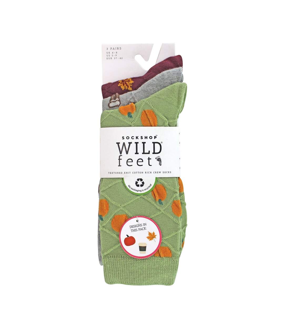 3 paires de chaussettes à motifs riches en coton pour femme-2
