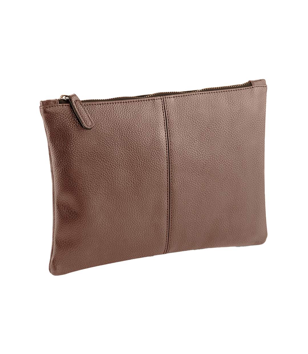 Pochette zippée nuhide taille unique brun clair Quadra-1